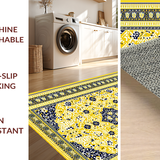 Ultra Soft Area Rug, Non Slip, Stain Resistant, Washable Area Rugs for Living Room, Bedroom, Bright Contemporary Mosaic Influence(Yellow)