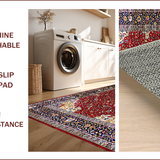 Ultra Soft Area Rug, Non Slip, Stain Resistant, Washable Area Rugs for Living Room, Bedroom, Luxurious Red Medallion Aesthetic(Red)