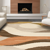 Ultra Soft Area Rug, Non Slip, Stain Resistant, Washable Area Rugs for Living Room, Bedroom, Rustic Warm Tones Design(Beige)
