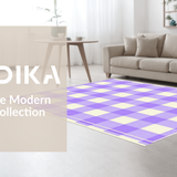Ultra Soft Area Rug, Non Slip, Stain Resistant, Washable Area Rugs for Living Room, Bedroom, Rustic Cream and Purple Plaid Style(Purple)