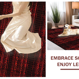 Ultra Soft Area Rug, Non Slip, Stain Resistant, Washable Area Rugs for Living Room, Bedroom, Dynamic Modern Abstract Design(Red)