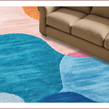 Ultra Soft Area Rug, Non Slip, Stain Resistant, Washable Area Rugs for Living Room, Bedroom, Abstract Pastel Nursery Playroom Non-Slip Rug(Pink)