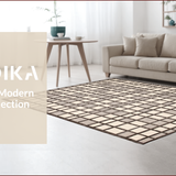 Ultra Soft Area Rug, Non Slip, Stain Resistant, Washable Area Rugs for Living Room, Bedroom, Chic Contemporary Geometric Motif(Beige)