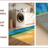 Ultra Soft Area Rug, Non Slip, Stain Resistant, Washable Area Rugs for Living Room, Bedroom, Modern Farmhouse Burnt Orange Living Room Carpet(Blue)