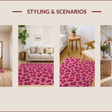 Ultra Soft Area Rug, Non Slip, Stain Resistant, Washable Area Rugs for Living Room, Bedroom, Modern Cheetah Nursery Soft Area Carpet(Pink)