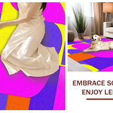 Ultra Soft Area Rug, Non Slip, Stain Resistant, Washable Area Rugs for Living Room, Bedroom, Artistic Geometric Watercolor Fusion(Purple)