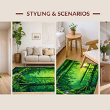 Ultra Soft Area Rug, Non Slip, Stain Resistant, Washable Area Rugs for Living Room, Bedroom, Whimsical Green Leaf Design(Green)