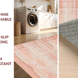 Ultra Soft Area Rug, Non Slip, Stain Resistant, Washable Area Rugs for Living Room, Bedroom, Cozy Southwestern Textured Elements(Orange)