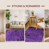 Ultra Soft Area Rug, Non Slip, Stain Resistant, Washable Area Rugs for Living Room, Bedroom, Sleek Minimalist Dark Purple Design(Purple)