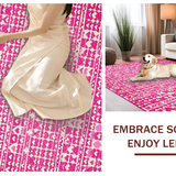 Ultra Soft Area Rug, Non Slip, Stain Resistant, Washable Area Rugs for Living Room, Bedroom, Charming Pink Floral Motif(Pink)