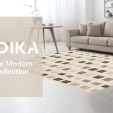 Ultra Soft Area Rug, Non Slip, Stain Resistant, Washable Area Rugs for Living Room, Bedroom, Geometric Cream Wave Motif(Beige)
