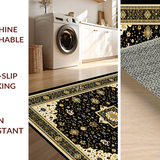 Ultra Soft Area Rug, Non Slip, Stain Resistant, Washable Area Rugs for Living Room, Bedroom, Cozy Timeless Lattice Arrangement(Black)