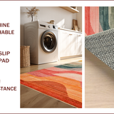 Ultra Soft Area Rug, Non Slip, Stain Resistant, Washable Area Rugs for Living Room, Bedroom, Rustic Earthy Symmetrical Patterns(Orange)