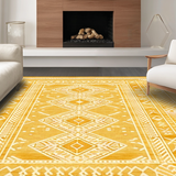 Ultra Soft Area Rug, Non Slip, Stain Resistant, Washable Area Rugs for Living Room, Bedroom, Vibrant Abstract Trellis Aesthetic(Yellow)