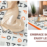 Ultra Soft Area Rug, Non Slip, Stain Resistant, Washable Area Rugs for Living Room, Bedroom, Soft Earthy Toned Alphabet Design(Orange)