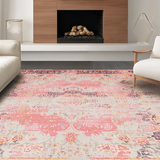 Ultra Soft Area Rug, Non Slip, Stain Resistant, Washable Area Rugs for Living Room, Bedroom, Romantic Pink Retro Aesthetic(Pink)