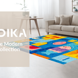Ultra Soft Area Rug, Non Slip, Stain Resistant, Washable Area Rugs for Living Room, Bedroom, Ocean Buddies Learning Rug: Number & Shape Kids Play Carpet(Blue)
