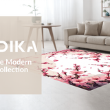 Ultra Soft Area Rug, Non Slip, Stain Resistant, Washable Area Rugs for Living Room, Bedroom, Vibrant Pink and Green Design(Pink)