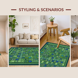 Ultra Soft Area Rug, Non Slip, Stain Resistant, Washable Area Rugs for Living Room, Bedroom, Nature-Inspired Insect Motif(Green)