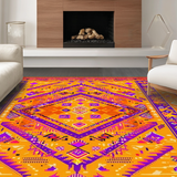 Ultra Soft Area Rug, Non Slip, Stain Resistant, Washable Area Rugs for Living Room, Bedroom, Chic Ethnic Patterned Accent(Orange)