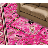 Ultra Soft Area Rug, Non Slip, Stain Resistant, Washable Area Rugs for Living Room, Bedroom, Preppy Textured Diamond Arrangement(Pink)