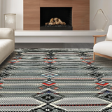 Ultra Soft Area Rug, Non Slip, Stain Resistant, Washable Area Rugs for Living Room, Bedroom, Rustic Tasseled Diamond Arrangement(Black)
