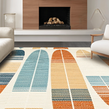 Ultra Soft Area Rug, Non Slip, Stain Resistant, Washable Area Rugs for Living Room, Bedroom, Whimsical Nautical Surfboard Design(Orange)
