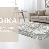 Ultra Soft Area Rug, Non Slip, Stain Resistant, Washable Area Rugs for Living Room, Bedroom, Rustic Taupe Damask Harmony(Beige)