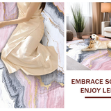 Ultra Soft Area Rug, Non Slip, Stain Resistant, Washable Area Rugs for Living Room, Bedroom, Modern Marble Texture with Subtle Hues(Pink)