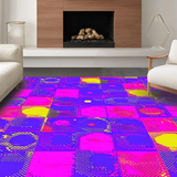 Ultra Soft Area Rug, Non Slip, Stain Resistant, Washable Area Rugs for Living Room, Bedroom, Cheerful Color Splash Symmetry(Purple)
