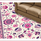 Ultra Soft Area Rug, Non Slip, Stain Resistant, Washable Area Rugs for Living Room, Bedroom, Folk Art Inspired Floral Elegance(Ivory)