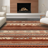Ultra Soft Area Rug, Non Slip, Stain Resistant, Washable Area Rugs for Living Room, Bedroom, Elegant Linear Motif with Warmth(Brown)