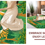 Ultra Soft Area Rug, Non Slip, Stain Resistant, Washable Area Rugs for Living Room, Bedroom, Whimsical Vintage Animal Illustration(Green)