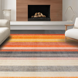 Ultra Soft Area Rug, Non Slip, Stain Resistant, Washable Area Rugs for Living Room, Bedroom, Chic Minimalist Tassel Accents(Orange)