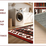 Ultra Soft Area Rug, Non Slip, Stain Resistant, Washable Area Rugs for Living Room, Bedroom, Brown Wildlife Bear Lodge Area Carpet(Red)