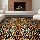 Ultra Soft Area Rug, Non Slip, Stain Resistant, Washable Area Rugs for Living Room, Bedroom, Earthy Toned Wild Spirit(Orange)