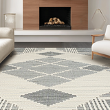 Elegant Ivory Geometric Weave(Gray)