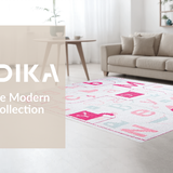 Ultra Soft Area Rug, Non Slip, Stain Resistant, Washable Area Rugs for Living Room, Bedroom, Brightly Colored Interactive Learning(White)