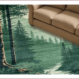 Ultra Soft Area Rug, Non Slip, Stain Resistant, Washable Area Rugs for Living Room, Bedroom, Elegant Forest-Inspired Decorative Accent(Green)