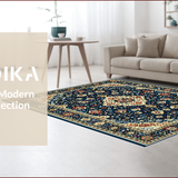 Luxurious Blue Tiled Medallion Design(Blue)