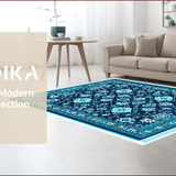 Ultra Soft Area Rug, Non Slip, Stain Resistant, Washable Area Rugs for Living Room, Bedroom, Boho Blue Pink Living Room Non-Shedding Rug(Blue)