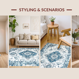 Light Blue Vintage Geometric Design(White)