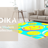 Ultra Soft Area Rug, Non Slip, Stain Resistant, Washable Area Rugs for Living Room, Bedroom, Pastel Playful Smiley Faces(Yellow)