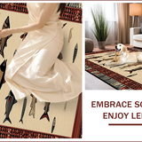 Ultra Soft Area Rug, Non Slip, Stain Resistant, Washable Area Rugs for Living Room, Bedroom, Whimsical Coastal Fishing Scene(Beige)