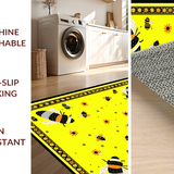 Ultra Soft Area Rug, Non Slip, Stain Resistant, Washable Area Rugs for Living Room, Bedroom, Playful Half Moon Floral Touch(Yellow)