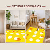 Ultra Soft Area Rug, Non Slip, Stain Resistant, Washable Area Rugs for Living Room, Bedroom, Whimsical Soft Curved Design(Yellow)