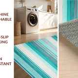 Ultra Soft Area Rug, Non Slip, Stain Resistant, Washable Area Rugs for Living Room, Bedroom, Rustic Textured Colorful Weave(Green)