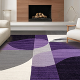 Ultra Soft Area Rug, Non Slip, Stain Resistant, Washable Area Rugs for Living Room, Bedroom, Trendy Transitional Comfort Design(Purple)