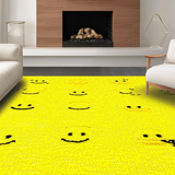 Ultra Soft Area Rug, Non Slip, Stain Resistant, Washable Area Rugs for Living Room, Bedroom, Sunny Vintage Iconic Pattern(Yellow)