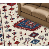 Ultra Soft Area Rug, Non Slip, Stain Resistant, Washable Area Rugs for Living Room, Bedroom, Eclectic Multi-Colored Ethnic Design(Beige)
